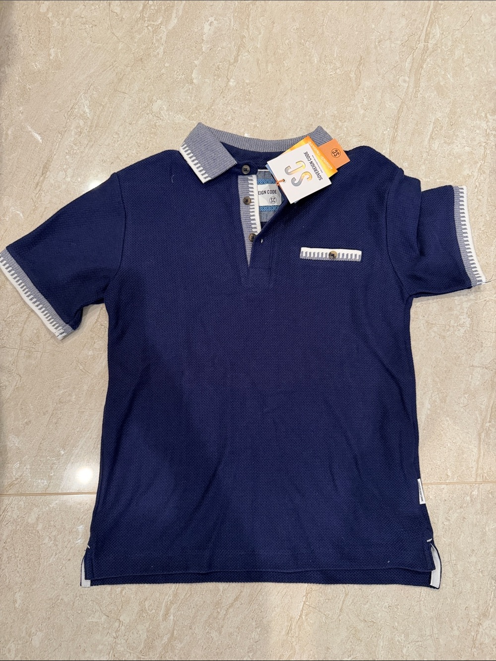 Sovereign Code Navy Polo with Gray Trim